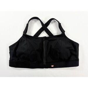 New SHEFIT Ultimate Sports Bra Black Adjustable High Impact Front Zip 6 Luxe 6XL
